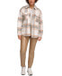 Фото #5 товара Women's Plaid Buttoned Zip-Front Shacket