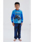 ფოტო #6 პროდუქტის Toddler Boys Pullover Pajama Shirt and Pants Sleep Set to Grave Digger El Toro Loco Megalodon