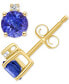 ფოტო #5 პროდუქტის Tanzanite (1/2 ct. t.w.) & Diamond Accent Stud Earrings in 14k Gold (Also in Emerald, Ruby, & Sapphire)