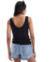 Фото #3 товара Abercrombie & Fitch sheer jersey tank top in black