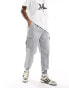 New Look cuffed cargo trousers in light grey