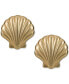 Gold-Tone Seashore Shell Stud Earrings