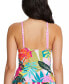 Bleu by Rod Beattie Wild at Heart High-Neck Tankini Top Swimsuit White Multi 10