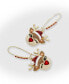 Фото #2 товара Faux Stone Jingle Bell Bling Christmas Reindeer Dangle Earrings