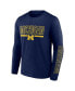 Men's Navy Michigan Wolverines Big and Tall Two-Hit Graphic Long Sleeve T-shirt
