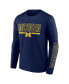 Men's Navy Michigan Wolverines Big and Tall Two-Hit Graphic Long Sleeve T-shirt Синий, 3XB - фото #2