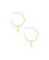 ფოტო #2 პროდუქტის Delicate Cubic Zirconia Charm Hoop Earrings