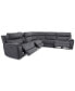 Фото #3 товара Hutchenson 6-Pc. Fabric Sectional with 3 Power Recliners, Power Headrests and Console with USB