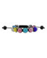 ფოტო #1 პროდუქტის Unisex Pride Jewelry Multi Color Rainbow Crystal Balls LGBTQ 12mm Beads Bolo Bracelet Men Women Teens Adjustable Macrame Strand
