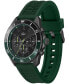 ფოტო #2 პროდუქტის Men's Chronograph Tiebreaker Green Silicone Strap Watch 44mm