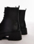 Topshop – Lorelai – Schnürstiefel in Schwarz mit dicker Sohle