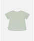 ფოტო #2 პროდუქტის Girl Rib Top With Print Frosty Green - Child