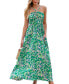 ფოტო #1 პროდუქტის Women's Abstract Print Ruched Cutout Beach Dress