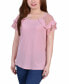 ფოტო #1 პროდუქტის Petite Size Short Dot Sleeve Top