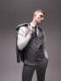 Topman skinny textured suit waistcoat in grey