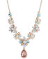 Фото #1 товара Marchesa gold-Tone Multi Stone Frontal Necklace, 16" + 3" extender