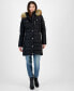 ფოტო #1 პროდუქტის Women's Petite Faux-Fur-Trim Hooded Puffer Coat, Created for Macy's