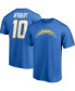 Фото #2 товара Men's Justin Herbert Powder Blue Los Angeles Chargers Player Icon Name Number T-shirt