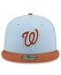 Фото #3 товара Men's Light Blue/Brown Washington Nationals Spring Color Basic Two-Tone 59fifty Fitted Hat