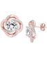 White Topaz Floral Swirl Stud Earrings (5-1/7 ct. t.w.) in 18k Rose Gold-Plated Sterling Silver