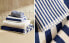 Cotton bath towel with blue stripes