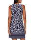 Women's Sleeveless Printed Keyhole Shift Dress