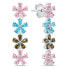 Фото #1 товара Silver earrings with colored zircons Flowers EA1033WRBW