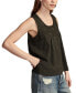 Women's Cotton Embroidered Yoke Sleeveless Top