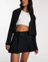 Urban Revivo pleated mini skirt with belt in black