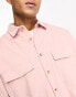 ASOS DESIGN 90s oversized cord shirt with double pockets in light pink