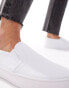 ASOS DESIGN Wide Fit Dotty slip on plimsolls in white