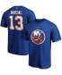 Фото #1 товара Men's Mathew Barzal Royal New York Islanders Team Authentic Stack Name and Number T-shirt