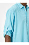 Фото #14 товара Klasik Gömlek Kol Detaylı Düğmeli Uzun Kollu