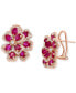 EFFY® Ruby (4-1/4 ct. t.w.) & Diamond (7/8 ct. t.w.) Flower Statement Earrings in 14k Rose Gold