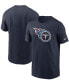 ფოტო #1 პროდუქტის Men's Navy Tennessee Titans Primary Logo T-shirt