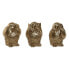 Decorative Figure Home ESPRIT Golden Owl 11 x 11 x 15 cm (3 Units)