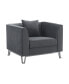 Фото #1 товара Everest 38" Fabric Brushed Stainless Steel Legs with Upholstered Sofa Accent Chair