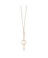ფოტო #3 პროდუქტის Rose IP-plated Circle Dangle 16.5 inch Cable Chain Necklace