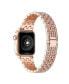 Фото #5 товара Chantal Rose Gold Plated Stainless Steel Alloy and Rhinestone Link Band for Apple Watch, 42mm-44mm