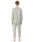 ფოტო #2 პროდუქტის Womens 3/4 Sleeve Cotton Notch Collar Capri Pant Pajama Set