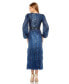Фото #2 товара Women's Long Sleeve Ruffle Detail Sequin Dress