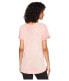 Фото #4 товара We the Free by Free People Saturday Lace Trim Linen Blend Coral Tee Sz M 150384