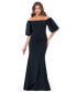 ფოტო #1 პროდუქტის Women's 3D Floral-Sleeve Off-The-Shoulder Gown