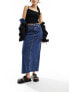 Фото #1 товара Object denim maxi coloumn skirt in medium blue wash