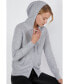 Фото #2 товара Women's 100% Pure Cashmere Long Sleeve Zip Hoodie Cardigan Sweater (1573, Petal Pink, Medium )