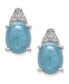 Milky Aquamarine and Diamond Accent Earrings in Sterling Silver