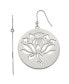 Stainless Steel Polished Flower Cut out Dangle Earrings