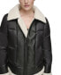 Фото #3 товара Women's Mixed Puffer Jacket With Faux Leather and Sherpa Trim