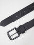 Levi's Seine metal leather belt in matter black