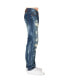 Men's Slim Straight Fit Denim Ripped Distressed Jeans